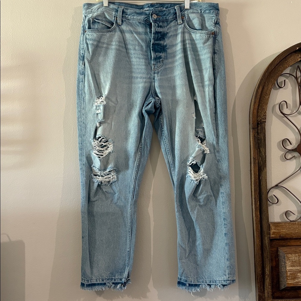 Old Navy Distressed High Rise Slouchy Straight